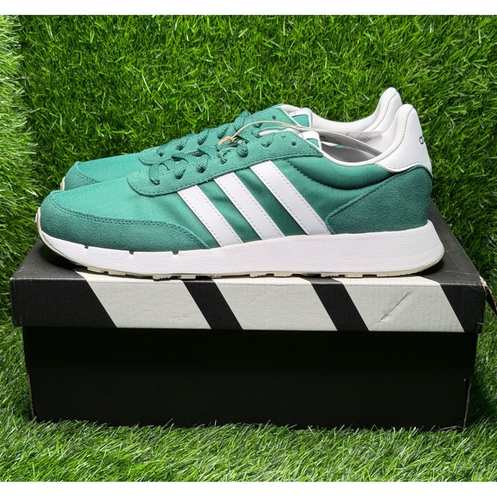Adidas Run 60s 2.0 Mens Size 9.5 Green White Retro Running Sneakers H00354